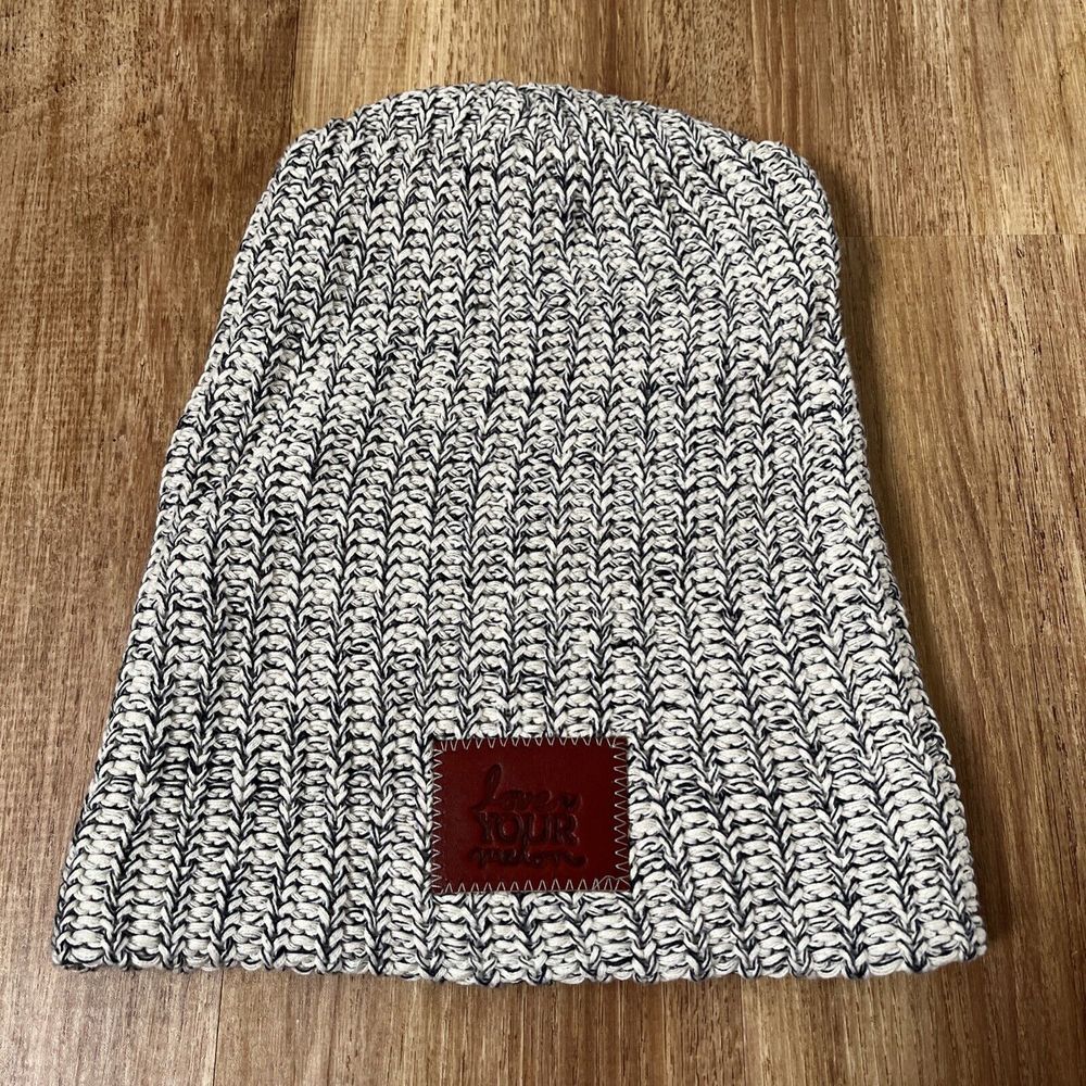 Love Your Melon Beige Tan And Navy Hat Beanie‎